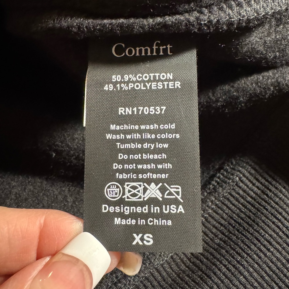 Comfrt Women's Black Hoodie - Picture 8 of 12